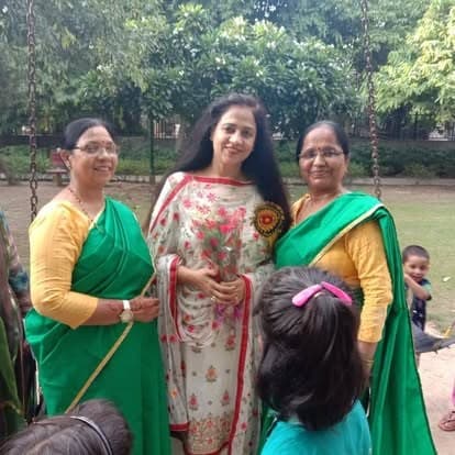 Shubhkarman volunteers visiting children and their caregivers