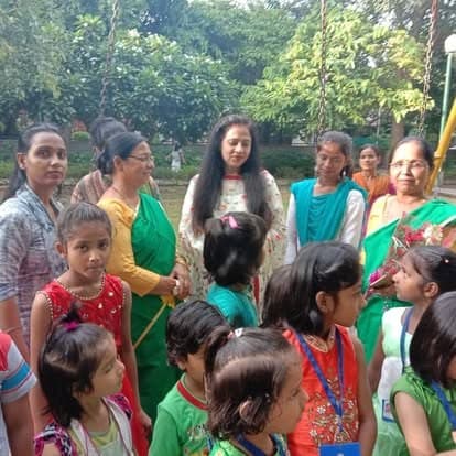 Shubhkarman volunteers visiting children and their caregivers